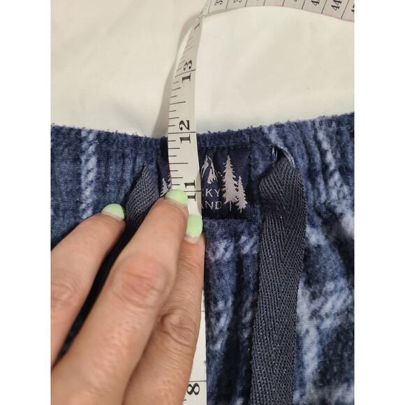 Lucky brand large men's blue plaid fleece pajama pants - Picture 8 of 9